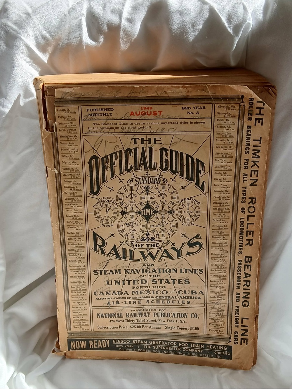 Vintage Railway Guide Cover Print in Tan and Black - Unbranded